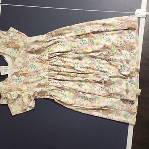 RuffleGirl size 7 dress with bunnies and flowers